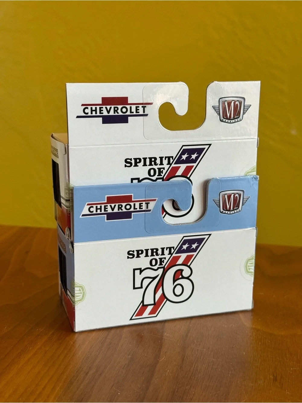 M2 Machines Chevrolet Spirit of America Diecast Pickup Trucks - White & Blue